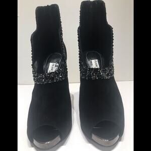 Francesco Sacco black suede open toe bootie